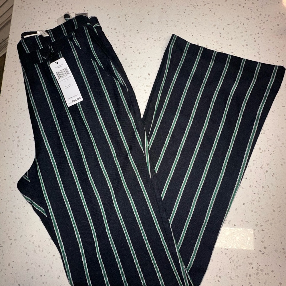 BCBG Flare Striped Trouser Pants